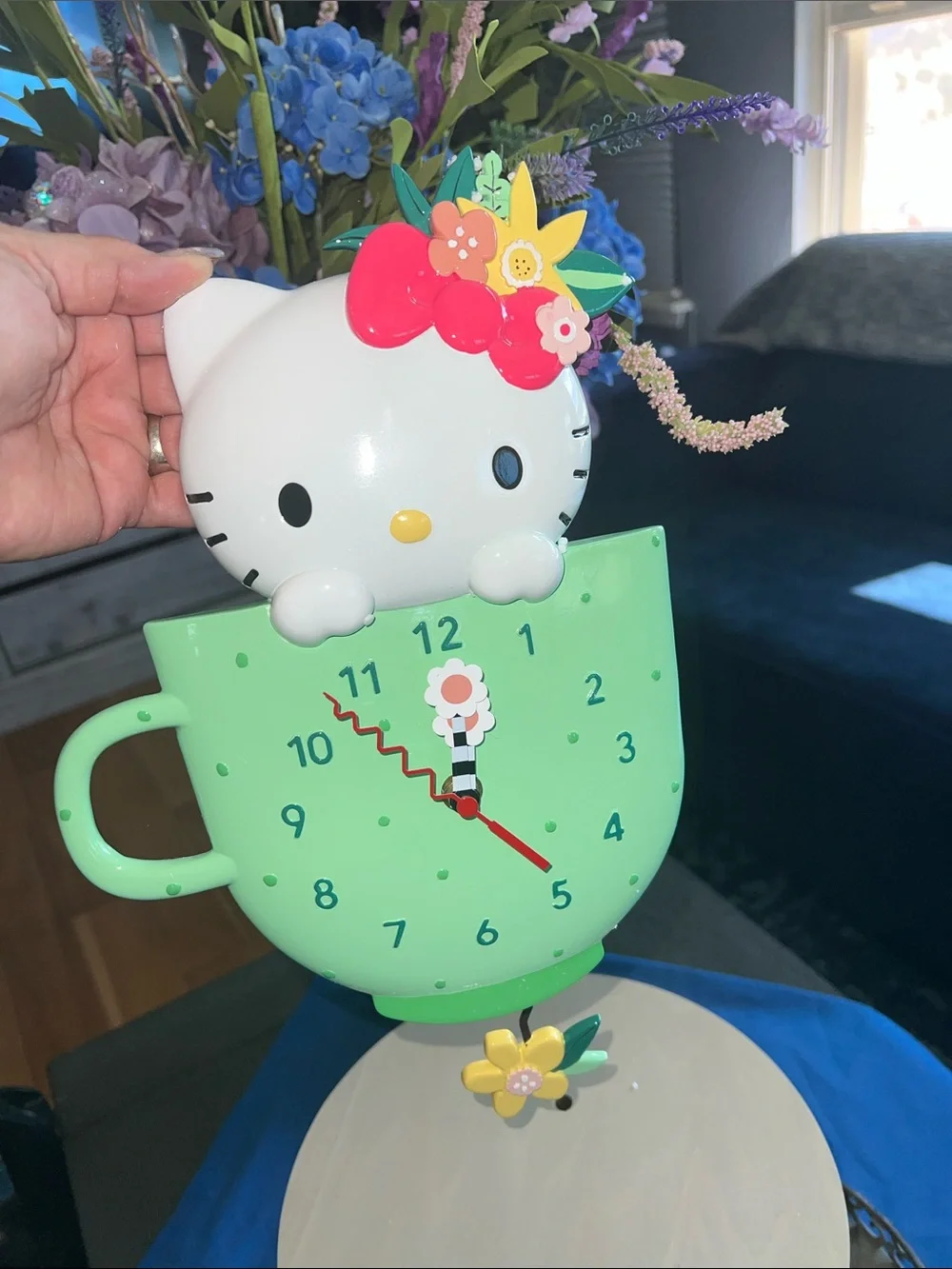 ⏰Hello Kitty Teacup Wall Clock Allen Designs × Sanrio × Enesco – Rare Sculpted⏰